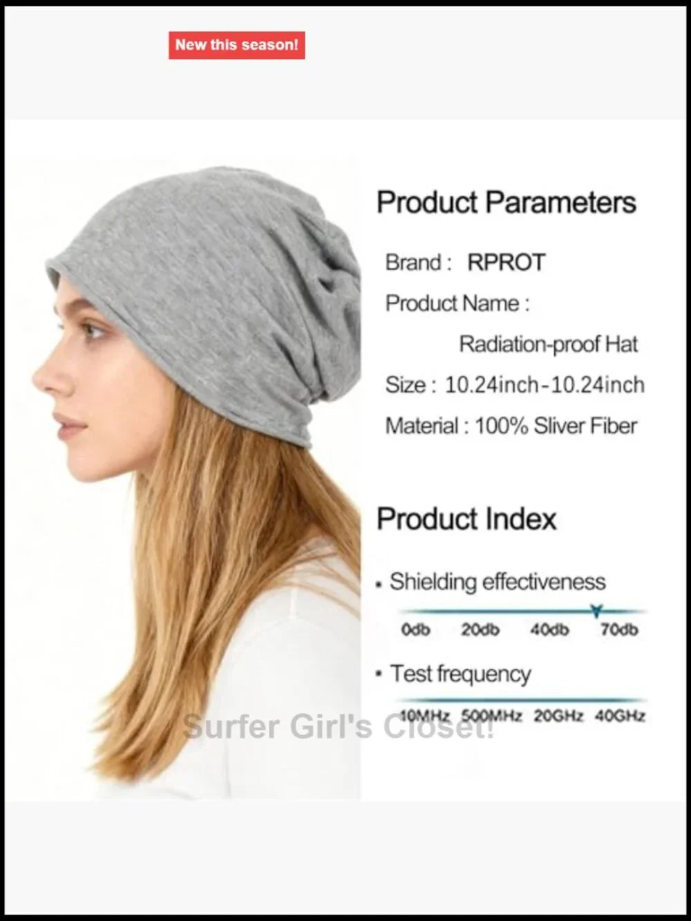 Anti-Radiation Beanie Hat EMF Protection Cap Shielding 99.99%